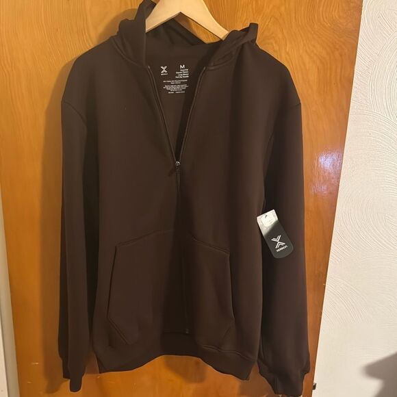 Brown Hoodie Mens Medium Zip Xersion - Picture 1 of 3